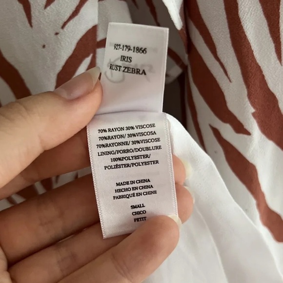 Rails New Iris White Rust Zebra Wrap Dress - Picture 4 of 5